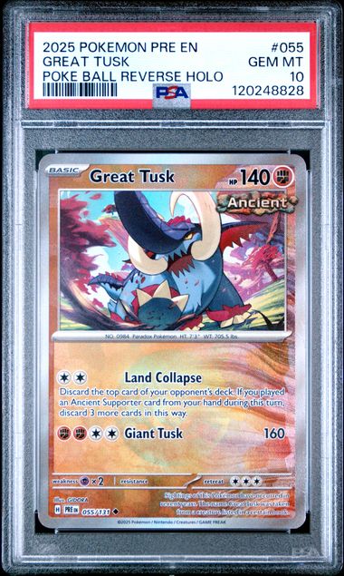2025 Pokemon Pre EN-Prismatic Evolutions Great Tusk Poke Ball Reverse Holo 055