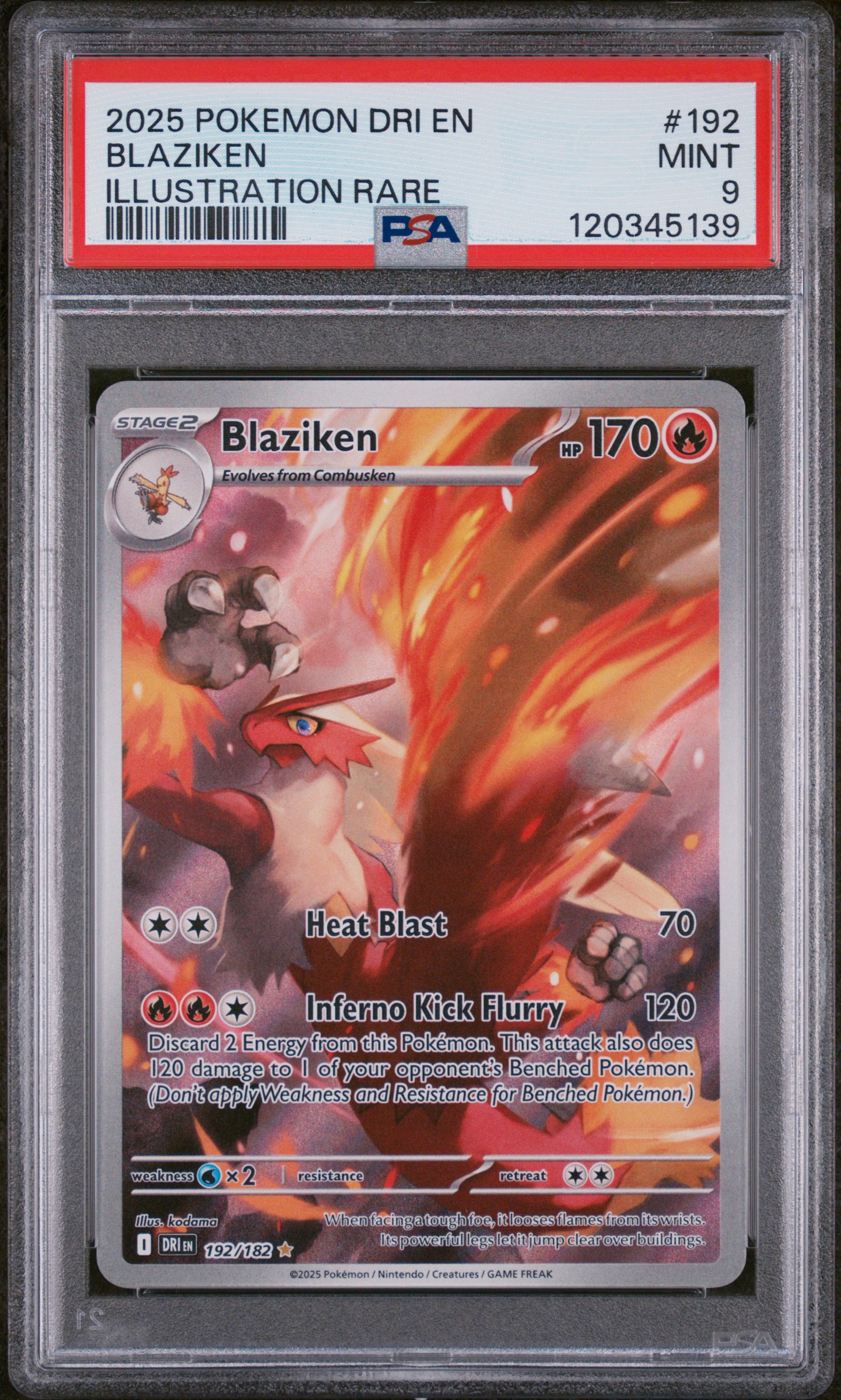 2025 #192 Blaziken PSA 9 Dri EN-Destined Rivals