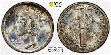 1917 10C MS67+ FB