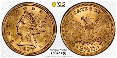 1907 $2.50 MS62