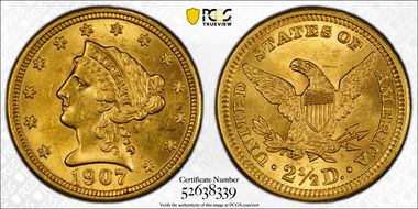 1907 $2.50 MS62