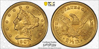 1907 $2.50 MS62