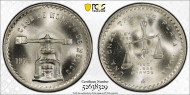 1979-Mo Onza KM-M49b.4 Ag Type 4 MS66