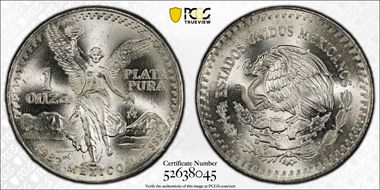 1983-Mo Onza Libertad Ag MS67