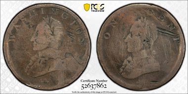(ca. 1820) Tkn 1C Washington Double Head N1BN