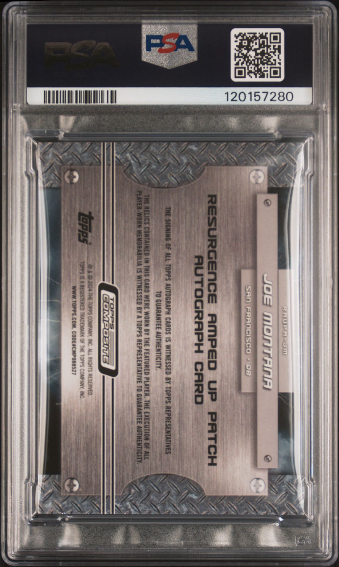 2023 Topps Composite Resurgence Amped Up Patch Autographs Joe Montana #Jm (Raupa-Gold Power Surge) Nm-Mt 8 back