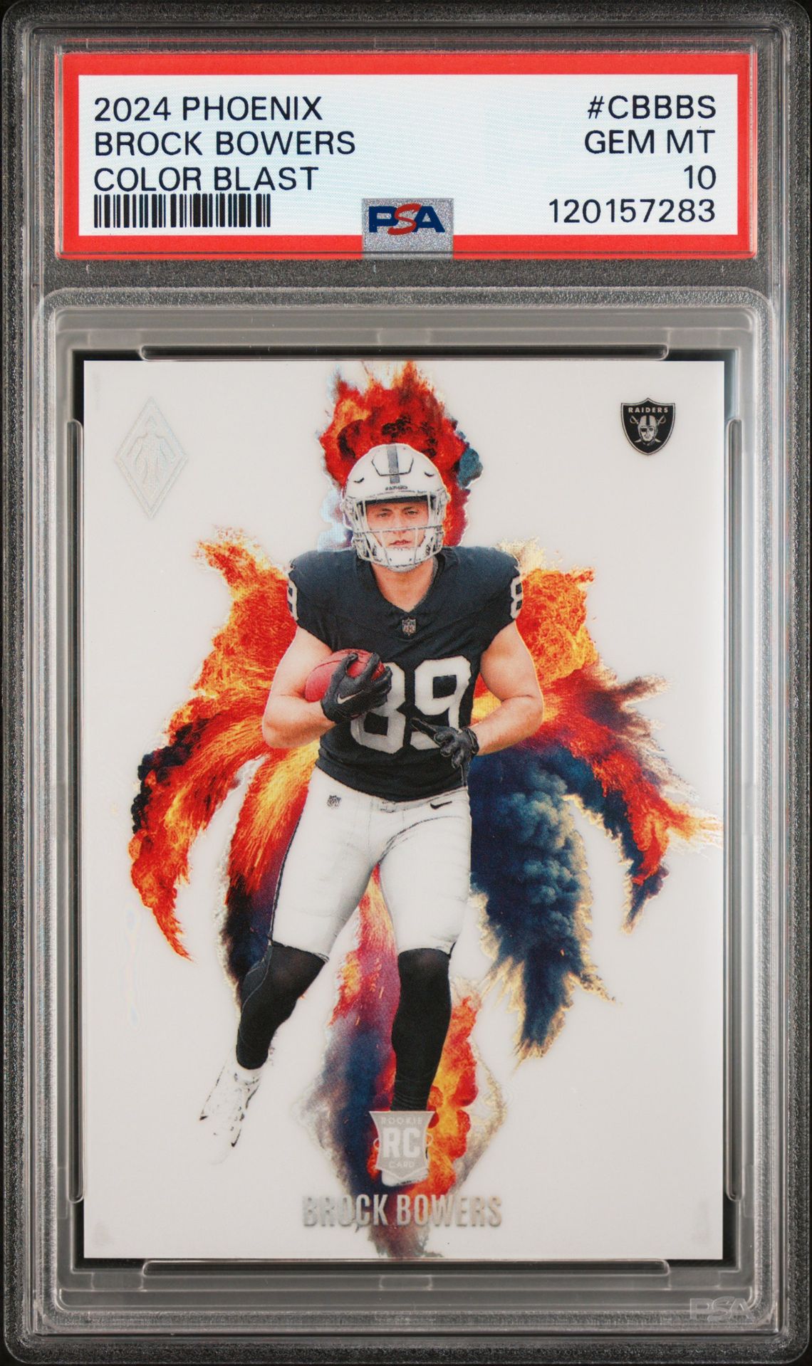 2024 Panini Phoenix Color Blast Brock Bowers #Cbbbs Gem Mt 10 front