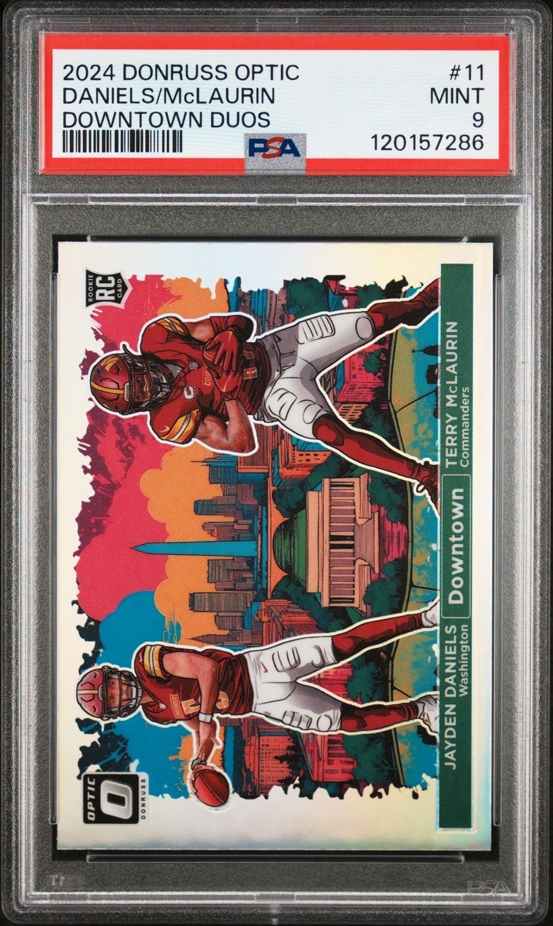 2024 Panini Donruss Optic Downtown Duos Daniels/Mclaurin #11 Mint 9 front