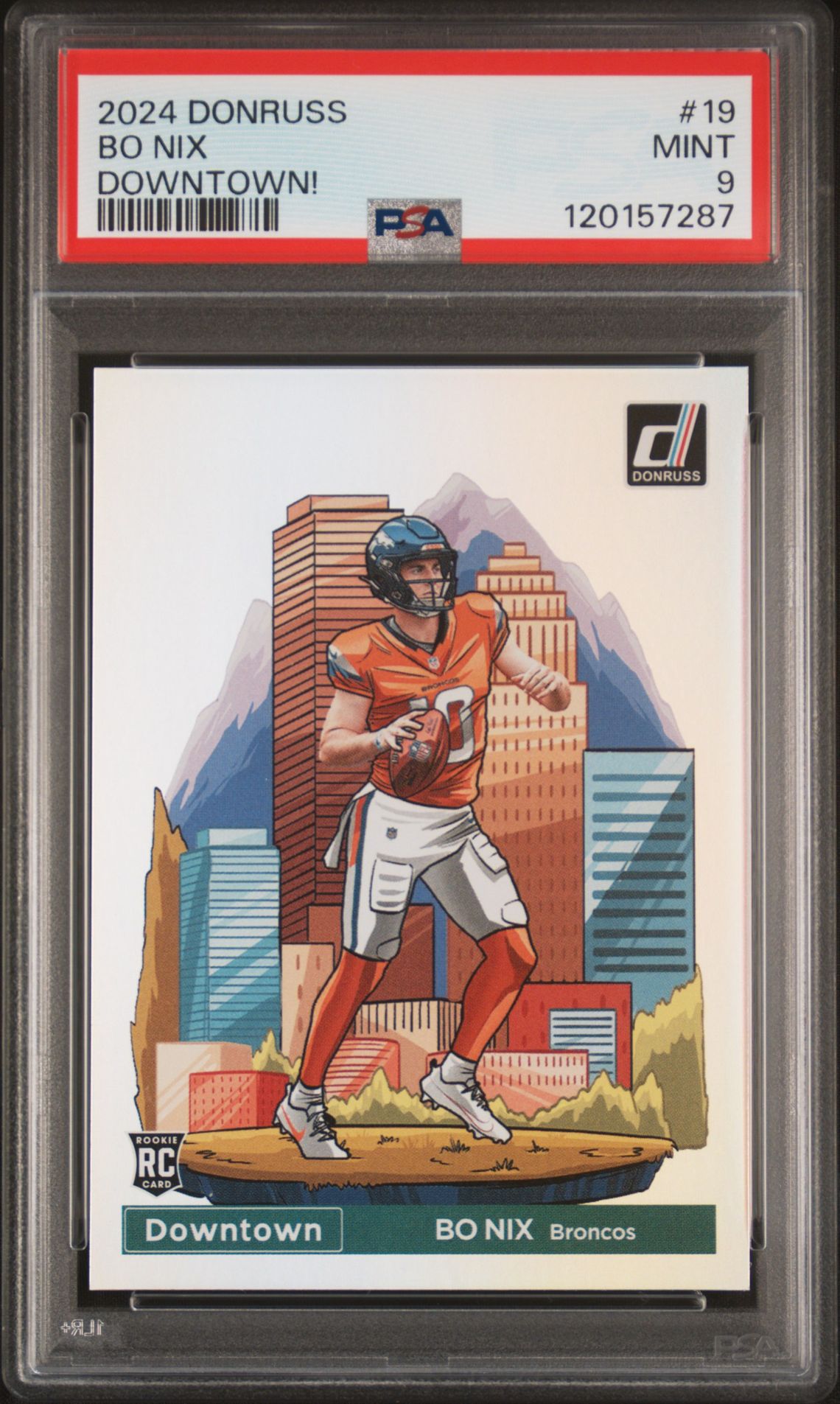 2024 Panini Donruss Downtown! Bo Nix #19 Mint 9 front