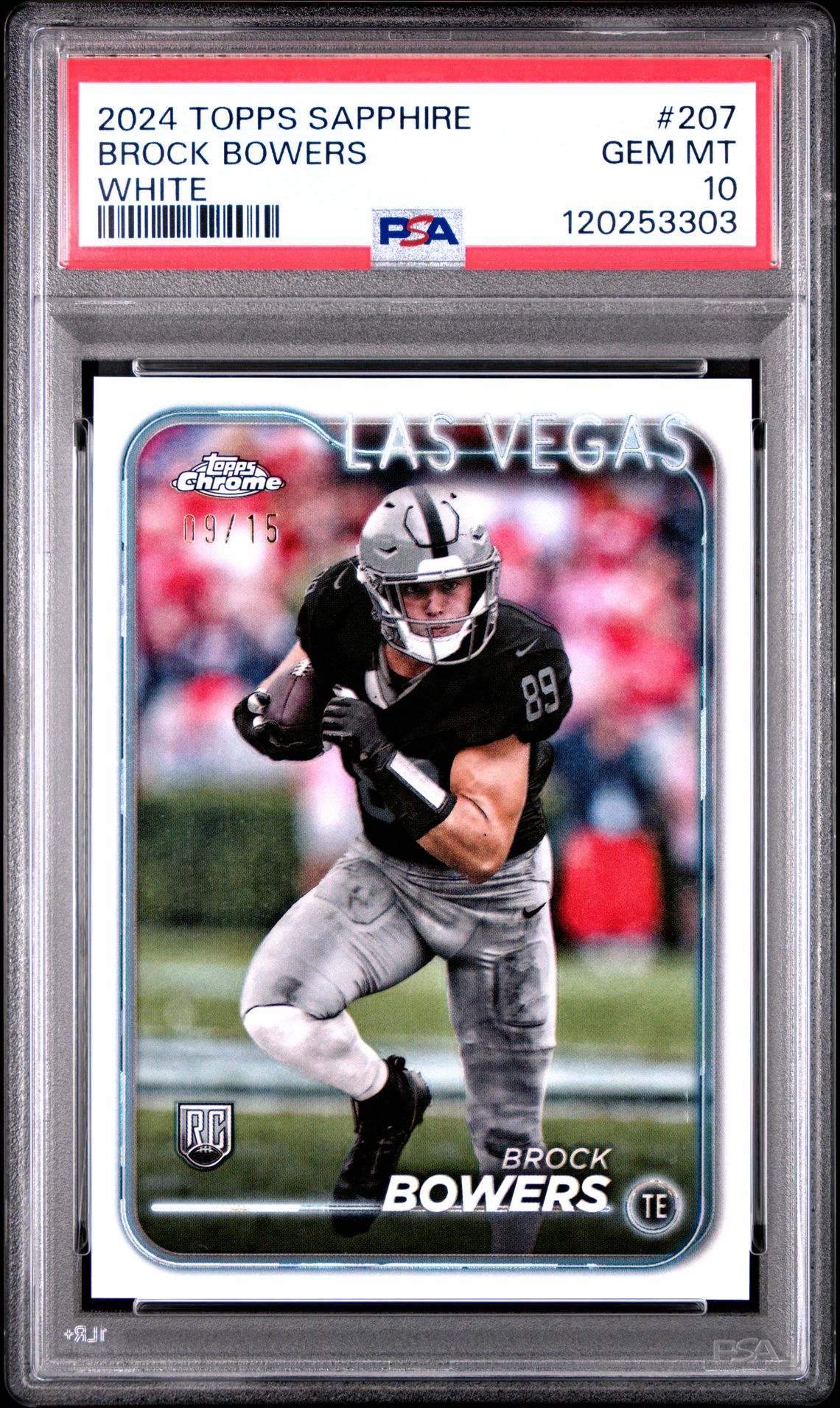 2024 Topps Chrome TOPPS CHROME SAPPHIRE WHITE #207 Brock Bowers front