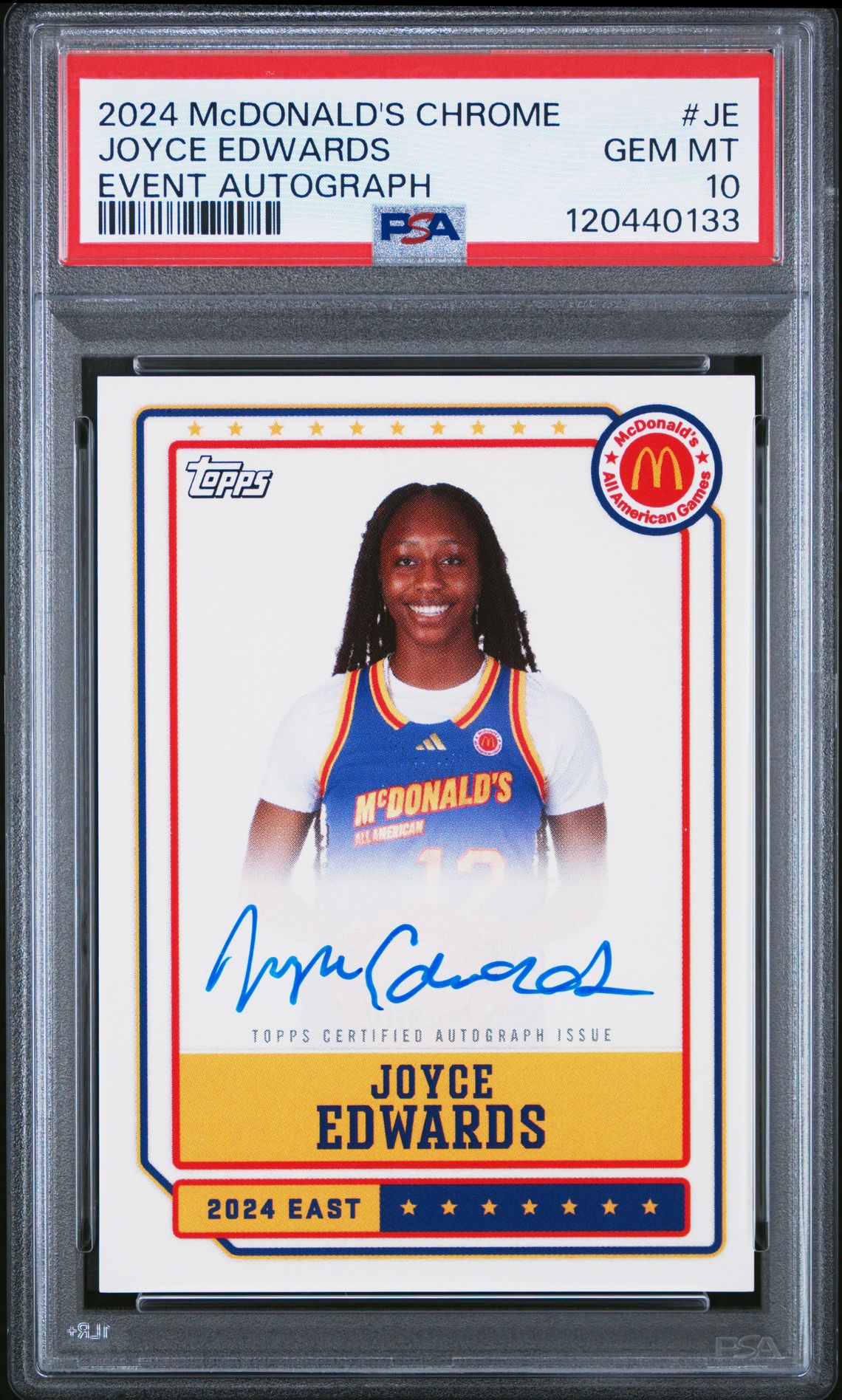 2024 Topps Chrome TOPPS CHROME MCDONALD'S ALL AMERICAN EVENT AUTOGRAPHS #JE Joyce Edwards front