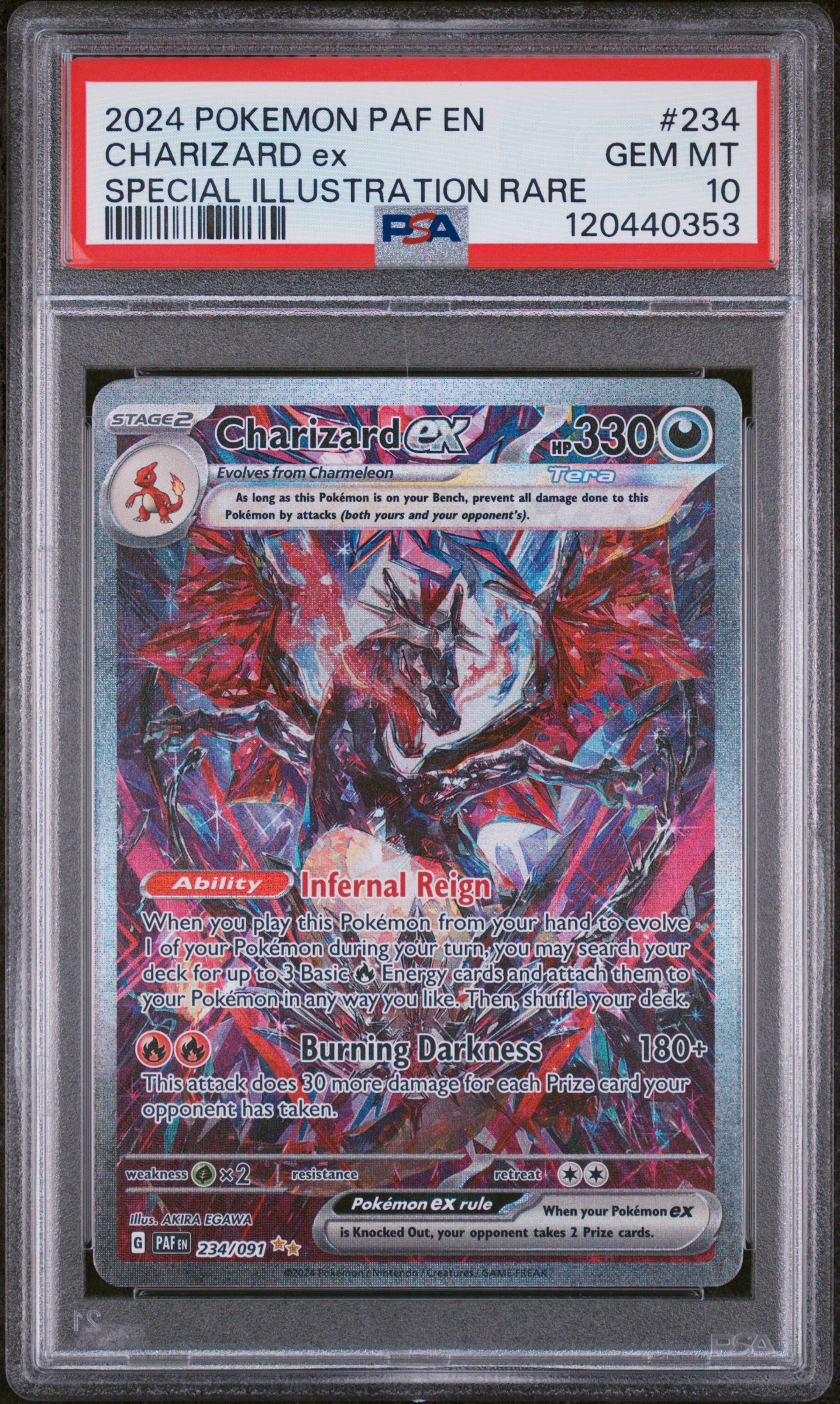 2024 #234 Charizard EX PSA 10 Paf EN-Paldean Fates
