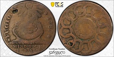 1787 Fugio 1C States United, 4 Cinq N1BN