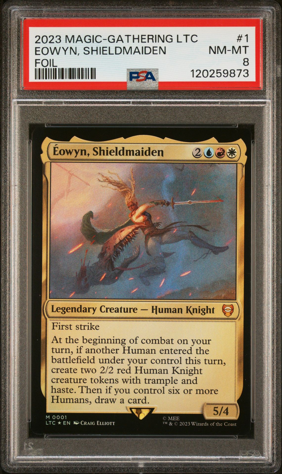 2023 MTG MAGIC THE GATHERING THE LORD OF THE RINGS: TALES OF MIDDLE-EARTH COMMANDER FOIL #1 Eowyn, Shieldmaiden front