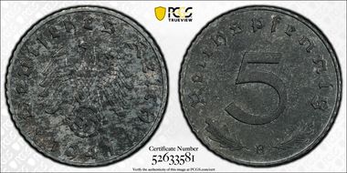 1941-B 5 Pfg J-370 Regular Issue MS63