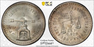 1949-Mo Onza KM-M49a  Ag MS64