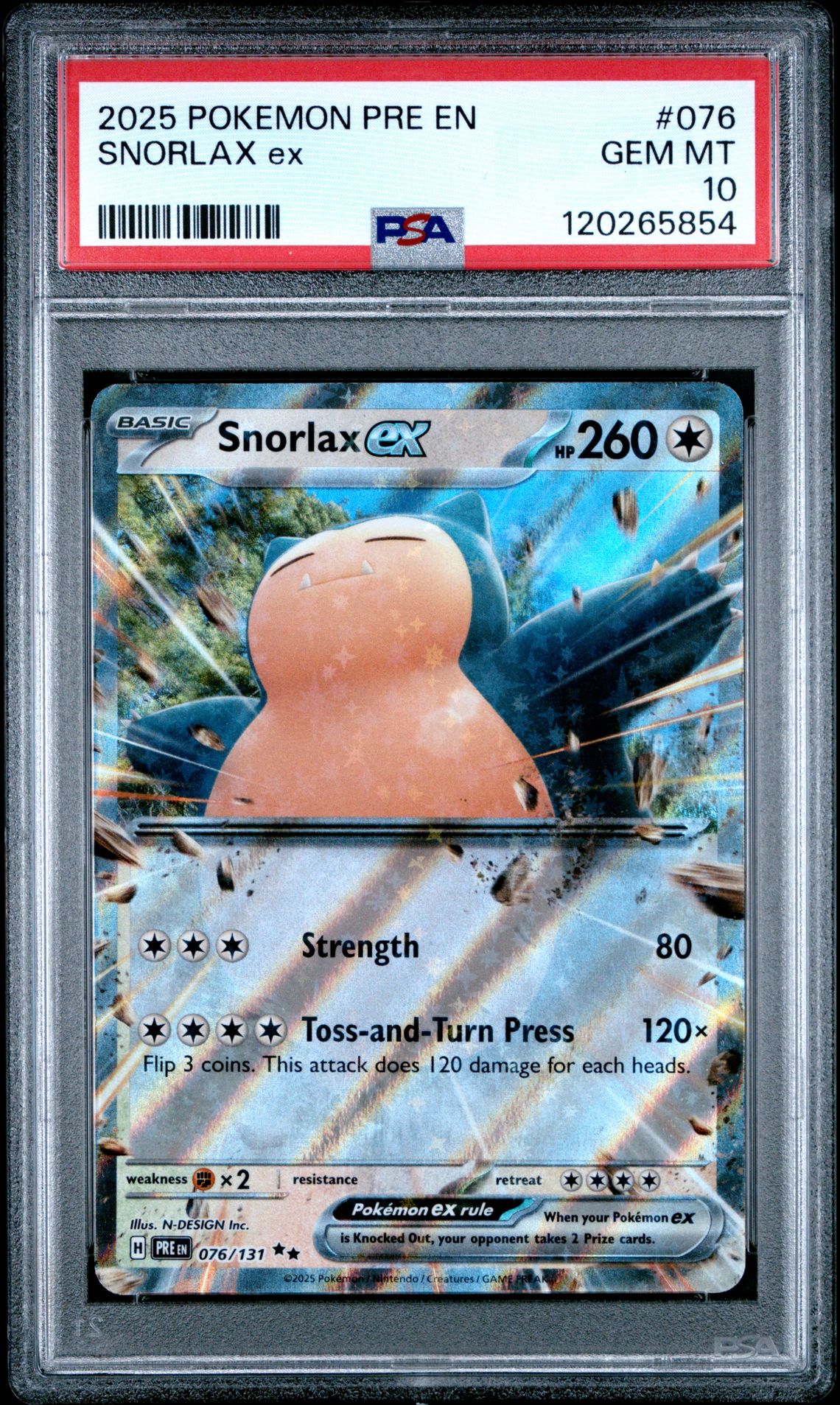 2025 Pokemon POKEMON PRE EN-PRISMATIC EVOLUTIONS #076 Snorlax Ex front