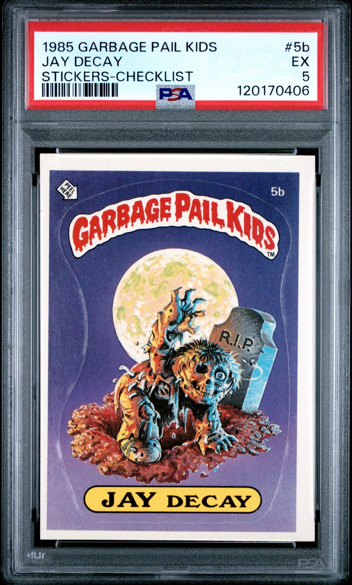 1985 Topps GARBAGE PAIL KIDS STICKERS STICKERS-CHECKLIST #5B Jay Decay front