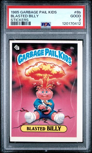 1985 Topps Garbage Pail Kids Series 1 STICKERS #8B Blasted Billy front