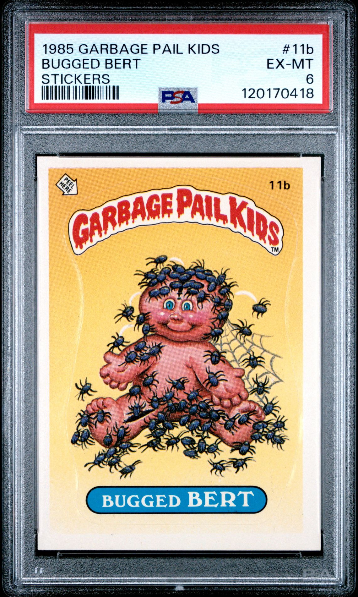 1985 Topps GARBAGE PAIL KIDS STICKERS #11B Bugged Bert front
