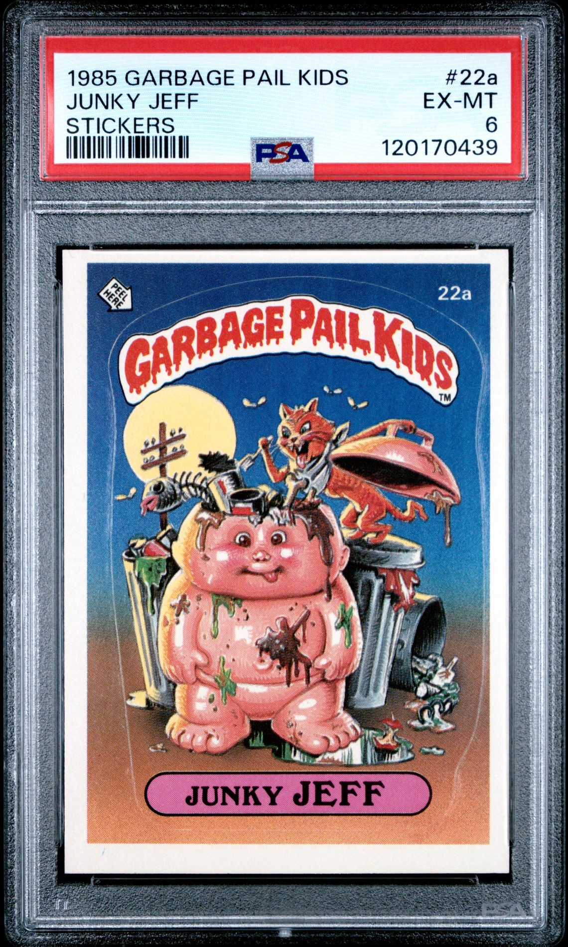 1985 Topps Garbage Pail Kids Series 1 STICKERS #22A Junky Jeff front
