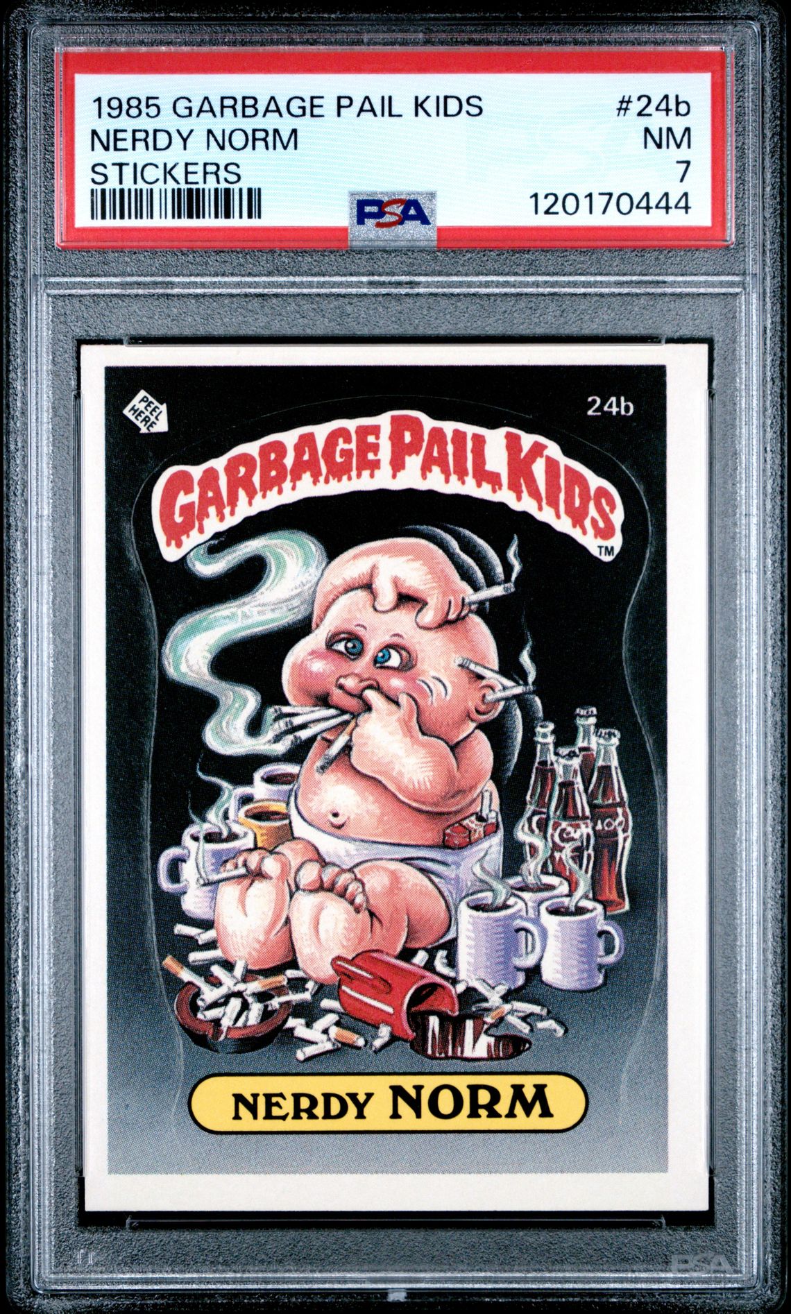 1985 Topps Garbage Pail Kids #24B Nerdy Norm front
