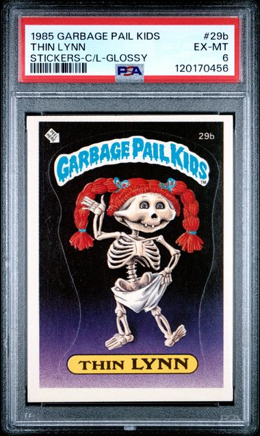 1985 Topps Garbage Pail Kids Series 1 STICKERS-GLOSSY #29B Thin Lynn front