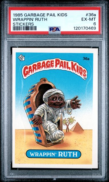 1985 Topps Garbage Pail Kids STICKERS #36A Wrappin' Ruth front