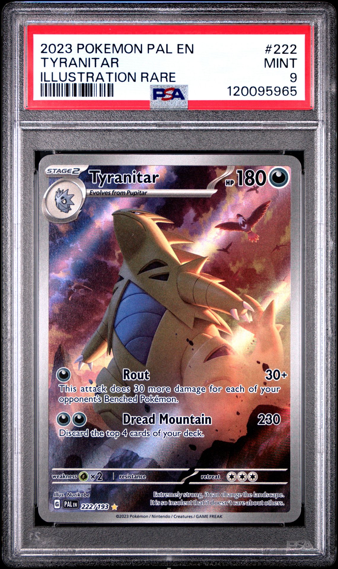 2023 Pokemon POKEMON PAL EN-PALDEA EVOLVED ILLUSTRATION RARE #222 Tyranitar front