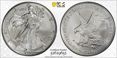 2025-W $1 Burnished Silver Eagle First Strike SP70