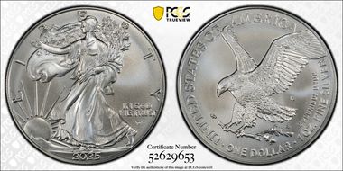 2025-W $1 Burnished Silver Eagle First Strike SP69