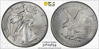 2025-W $1 Burnished Silver Eagle First Strike SP70