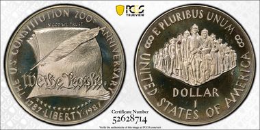 1987-S $1 Constitution PR67