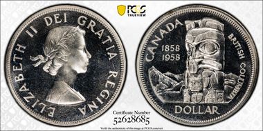 1958 S$1 British Columbia PL66CAM