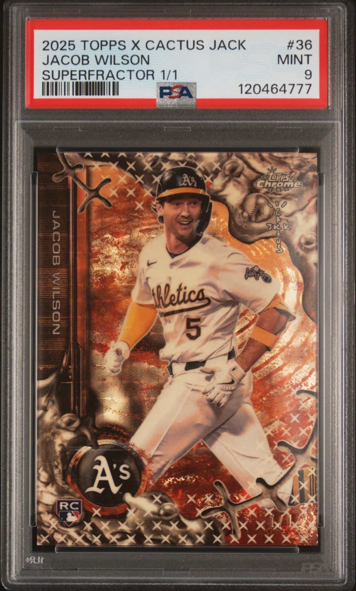 2025 Topps Chrome TOPPS CHROME X CACTUS JACK SUPERFRACTOR 1/1 #36 Jacob Wilson front