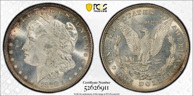 1878 8TF $1 VAM 9, First Die Pair MS64+