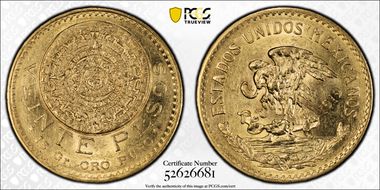 1919 20 Peso KM-478  Au MS62