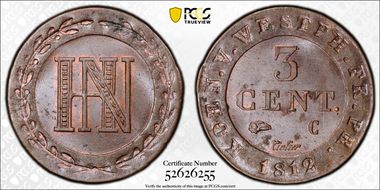 1812-C 3C KM-92 MS64BN