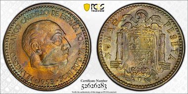 1953 Peseta (1960) MS62