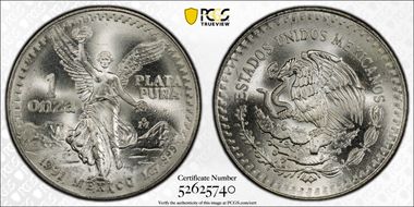 1991-Mo Onza Libertad Ag T1 - PLATA PURA MS68