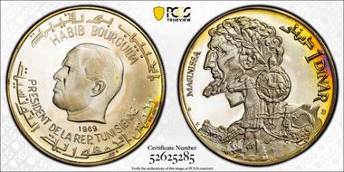 1969-FM NI Dinar Masinissa PR68CAM