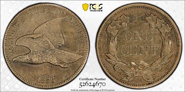 1856 1C Flying Eagle PR53
