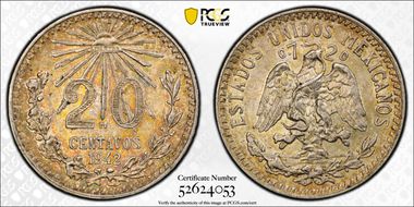 1942-M 20C KM-438  Ag MS64