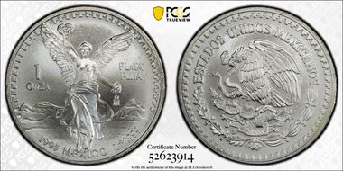 1993-Mo Onza Libertad Ag MS66