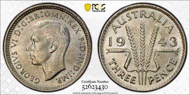 1943-D 3D KM-37  Ag MS65