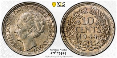 1944-P 10C Acorn privy mark MS63