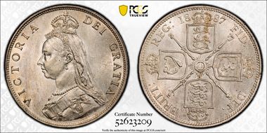 1887 Florin S-3925 Jubilee Head MS63