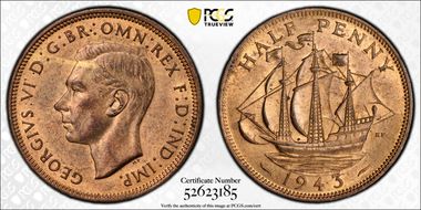 1943 1/2D S-4115 MS64RB