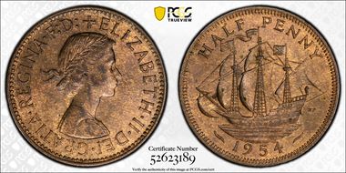 1954 1/2D S-4158 MS63RB