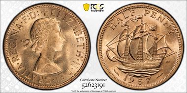 1957 1/2D S-4158 MS64RD